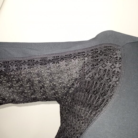 ADIDAS BLACK T-SHIRT DRESS WITH SHEER SHORT SLEEVES WOMEN SIZE S/M - Picture 5 of 8